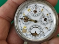Стар сребърен джобен часовник календар Tavannes, снимка 2