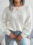 Дамски плетен пуловер с дълъг фенер ръкав за свободното време, 3цвята - 024, снимка 7