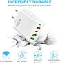 Зарядно за телефон 220V 5 USB порта 65W Digital One SP00987 pkg057 адаптер PD and Quick Power Charge, снимка 7