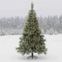 Коледна елха с бели заскрежени връхчета. С пластмасова стойка за 60 и 90см, всички останали са с мет, снимка 1