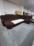 ПРОМОЦИЯ!!! Кафяв ъглов диван от плат с функция сън "PP-QL11014", снимка 2