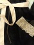 Прозрачна горница в черно и екрю-коприна + екрю орнаменти за свежест и коланче в талията, фиерична , снимка 7