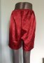 Еластични сатенени бермуди / змийски принт в червено / голям размер , снимка 1 - Къси панталони и бермуди - 33446035