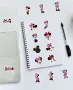 60 бр Мини Маус Minnie Mouse самозалепващи лепенки стикери за украса декор картонена торта парти, снимка 3