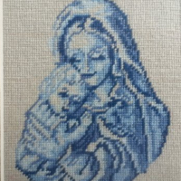 гоблен богородица с младенеца 1/1, снимка 2 - Гоблени - 11511592