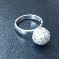 Масивен сребърен пръстен проба 925 Житен клас с вковани циркони - топка , снимка 4 - Пръстени - 26234695