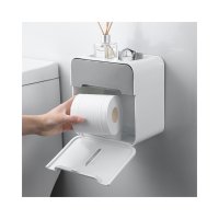 57500 Самозалепяща поставка за тоалетна хартия с чекмедже и рафт за телефон, снимка 2 - Други стоки за дома - 44125985