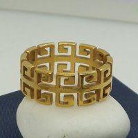 пръстени от медицинска стомана с 18к златно покритие , снимка 8 - Пръстени - 43814978