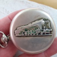 Стар джобен часовник Мълния - влак, снимка 3 - Антикварни и старинни предмети - 36926829