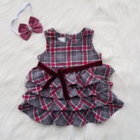 Карирана рокля H&M за бебе 6 месеца, снимка 5 - Бебешки рокли - 38915742