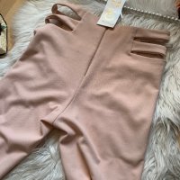 Нов розов панталон с изрязана талия , снимка 3 - Панталони - 43271816