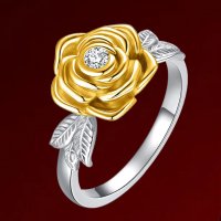 Комплект пръстен и колие с роза, снимка 2 - Бижутерийни комплекти - 37565358