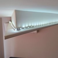Изработка на интериорно осветление с четирицветна LED лента на фигури от гипсокартон - Меристо БГ, снимка 9 - Електро услуги - 43369550