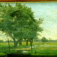 пейзаж - масло в дървена рамка, немски художник от нач. на ХХ в, снимка 1 - Картини - 44003402