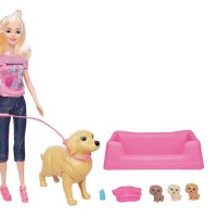 Играчка кукла с куче и 3 кученца, снимка 1 - Кукли - 43295231