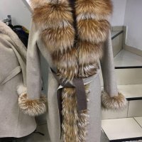 Дамско луксозно палто кашмир вълна лисица код 104, снимка 1 - Палта, манта - 38300773