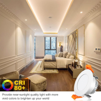 LEDLightsWorld 5 см LED вградено осветление, димируема таванна лампа, 3W, 3000K, CRI80, 6 броя, снимка 3 - Лед осветление - 44900895
