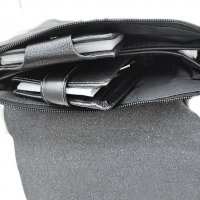 Комплект мъжка чанта от еко кожа за през рамо и  портфейл от естественка  кожа, снимка 3 - Чанти - 37937821