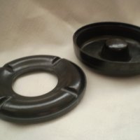Стар кръгъл пепелник бакелит -твърда черна пластмаса, снимка 4 - Други - 37692260