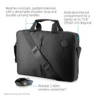 Чанта за Лаптоп 15.6" HP 2GJ35AA с безжична мишка ноутбук, снимка 2 - Лаптоп аксесоари - 43847434