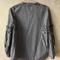 Gina Tricot Черно бяла блуза с буфан ръкав 🖤🤍, снимка 7 - Блузи с дълъг ръкав и пуловери - 44067157