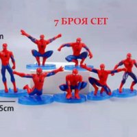 7 бр спайдърмен spiderman пластмасови фигурки на стойка фигурка играчка играчки игра и украса торта , снимка 1 - Фигурки - 36744286