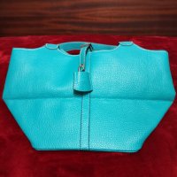Красива лятна тюркоазена чанта естествена кожа, снимка 1 - Чанти - 36889748