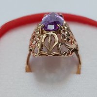 Златен руски пръстен с александрит, снимка 3 - Пръстени - 40201412