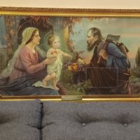 Винтидж картина,икона Светото семейство, Исус, Мария и Йосиф. , снимка 12 - Картини - 43475275