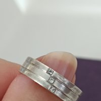 сребърен пръстен халка с камъни Буква АЖ, снимка 3 - Пръстени - 43985116