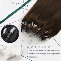 Нова кафява удължаваща естествена коса Треса удължения Прическа 60 см, снимка 7 - Аксесоари за коса - 43982979