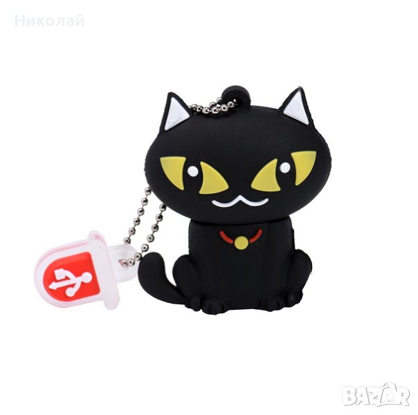 Флашка 32 гб Черна котка , USB малко коте котешка лапа, снимка 1