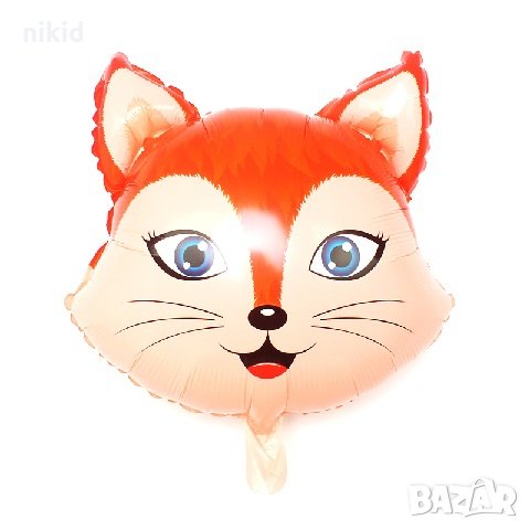 Глава лисица горски животни балон фолио фолиев хелий или въздух парти рожден ден, снимка 1
