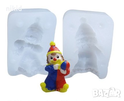 3d Клоун с топка 2 части силиконов молд форма фондан глина украса декор , снимка 1