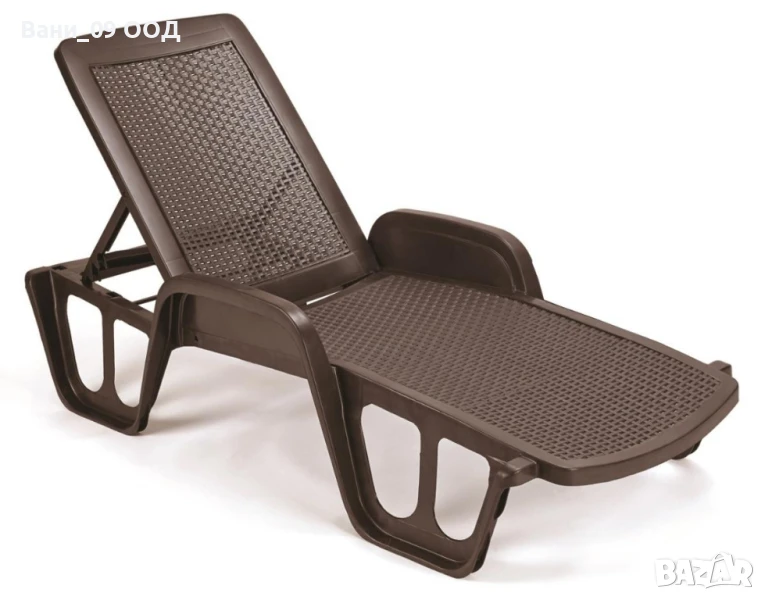 5-позиционен градински шезлонг в цвят мока, снимка 1
