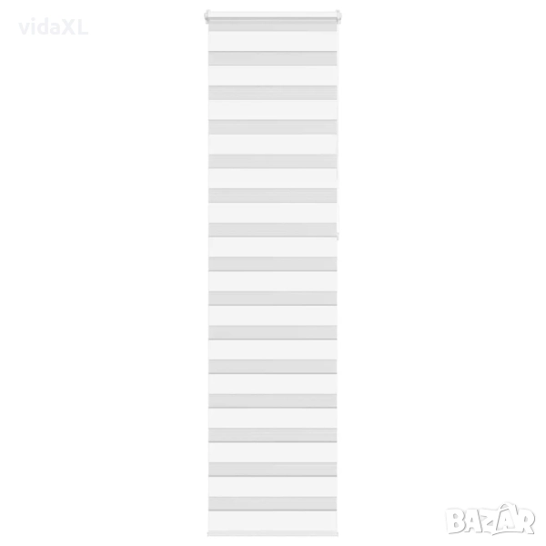 vidaXL Зеброва щора бял 60x230 см ширина на плата 55,9 cm полиестер(SKU:4014799), снимка 1