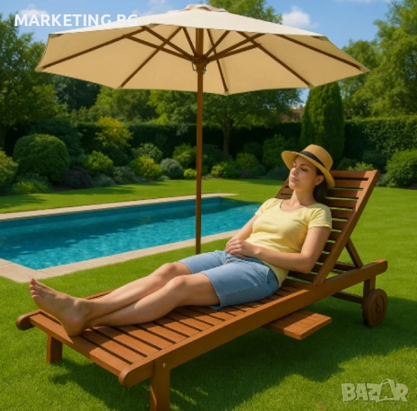 Шезлонг Muhler, Meranti, снимка 1