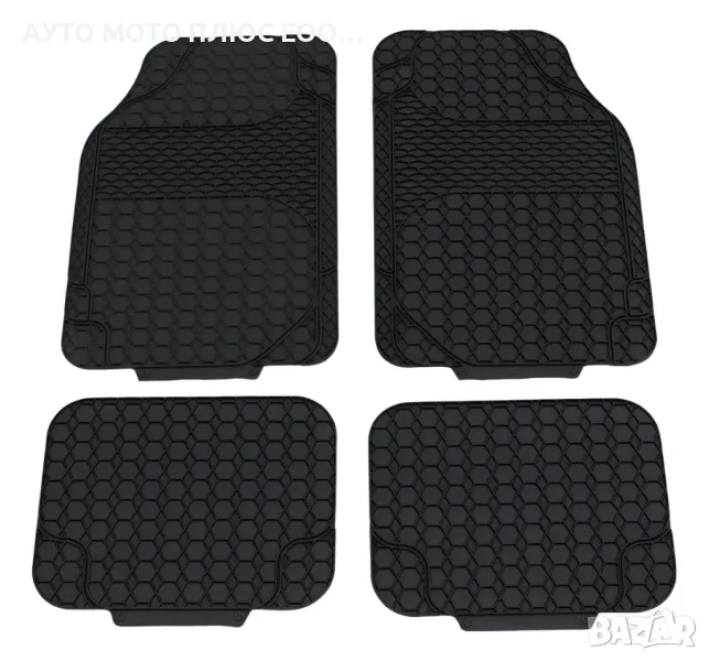 Универсални гумени Стелки за кола 4 броя - Черни., снимка 1