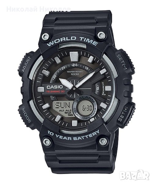 Мъжки часовник Casio AEQ-110W-1AV с будилник и хронограф, снимка 1