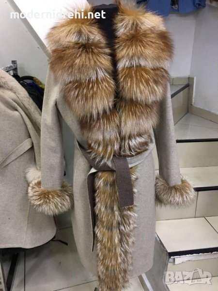 Дамско луксозно палто кашмир вълна лисица код 104, снимка 1