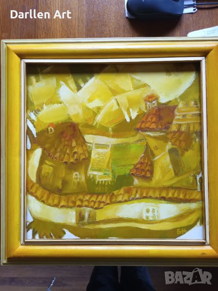 Бианка Ненова, Наивистична картина "Селски двор", снимка 1