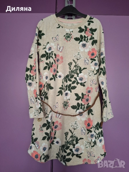 Къса платнена рокля за момиче H&M 122/128 см, снимка 1