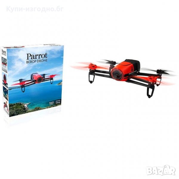  Parrot Bebop Drone (червен), дрон, до 300м обхват, 14Mpix камера (FULL HD @ 30fps), GPS, управление, снимка 1