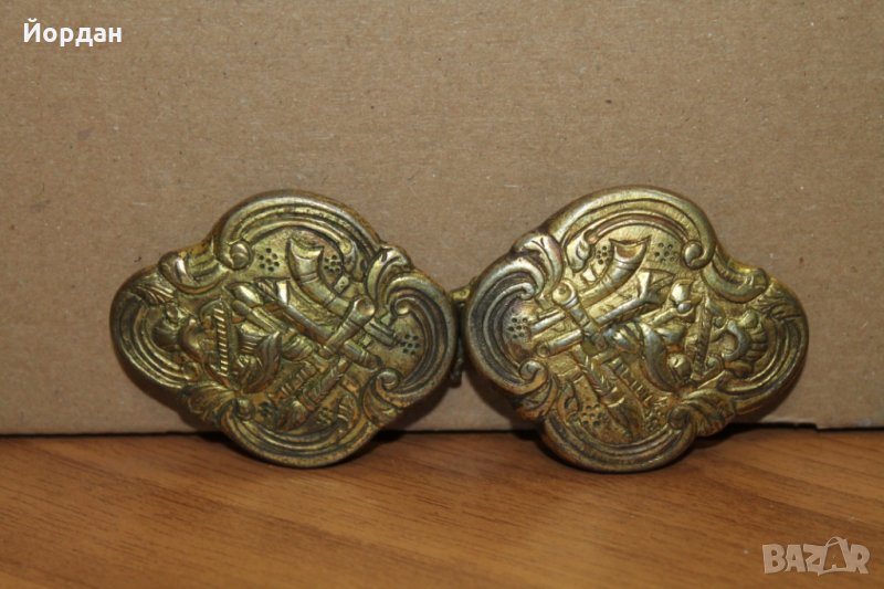 Детски сребърни пафти с живачна позлата , снимка 1