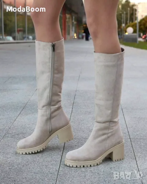 Ботуши на ток - Велур, снимка 1