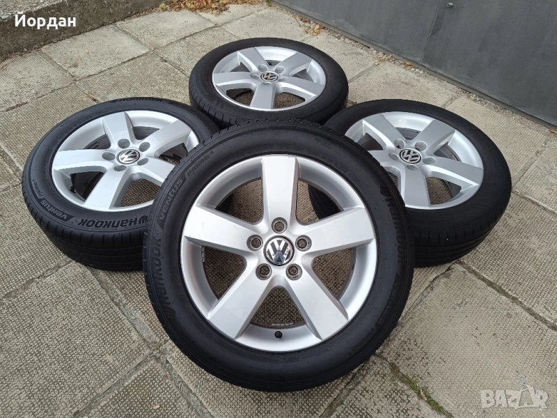 ОРИГИНАЛНИ джанти 16 цола 5x112 57,1 с гуми 205 55 VW GOLF TOURAN / ФОЛКСВАГЕН ГОЛФ ТУРАН, снимка 1