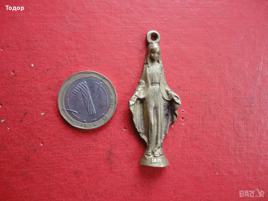 Стара малка бронзова икона 2, снимка 1