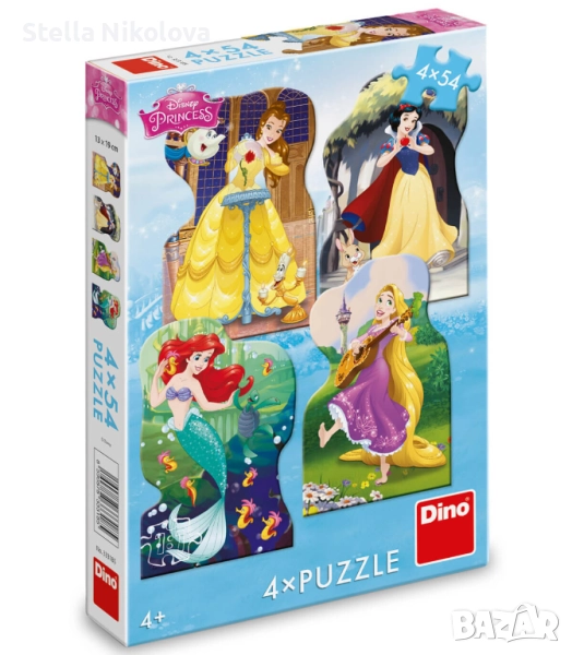 Детски пъзел 4 в 1 /4 х 54 части/, Дисни герои, снимка 1