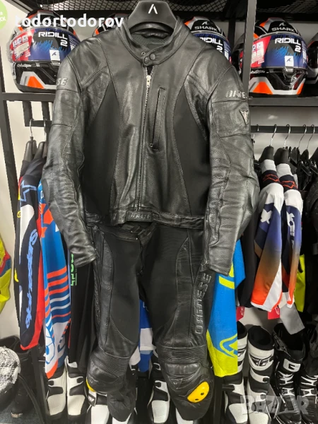 Кожен мото екип DAINESE D-TEC,размер 56-XL ,2части , протектори, снимка 1