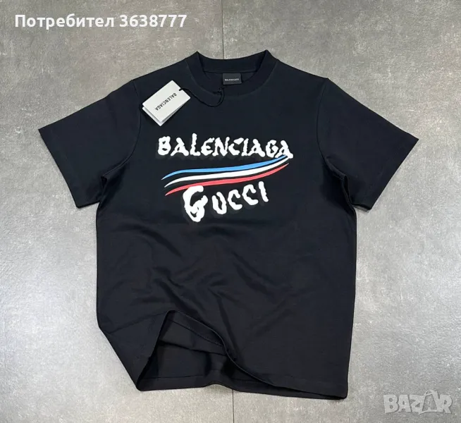 Нови мъжки тениски с етикети Balenciaga x Gucci, снимка 1